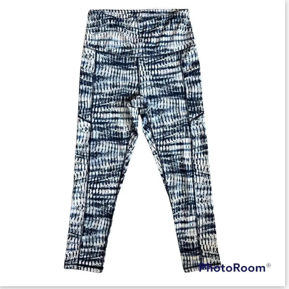Gaiam Tie Dye Cropped Leggings With Side Pockets Size S - Picture 2 of 6